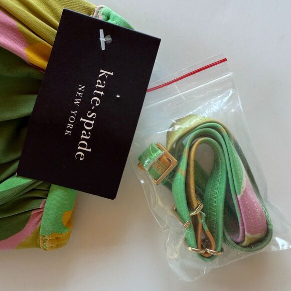 NWT Kate Spade New York Cucumber Floral Tie Bikini Top with Removable Straps XL - Picture 8 of 12